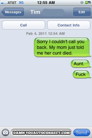 funny auto-correct texts - 15 Most Popular Autocorrects From February 2011