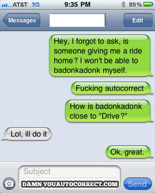 funny auto-correct texts - 10 Most Popular Autocorrects From December, 2010