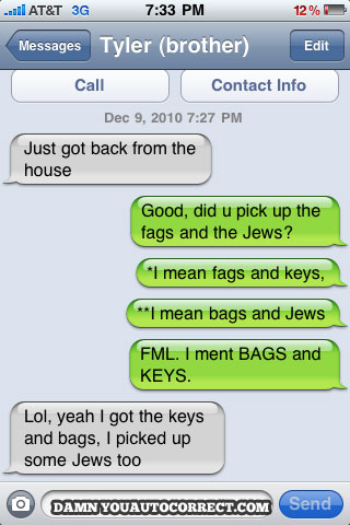 funny auto-correct texts - 10 Most Popular Autocorrects From December, 2010