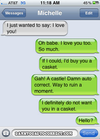 funny auto-correct texts - 10 Most Popular Autocorrects From December, 2010