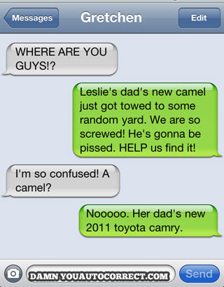 funny auto-correct texts - Getting Towed