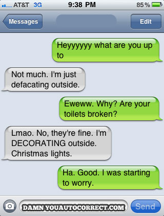 funny auto-correct texts - 10 Most Popular Autocorrects From December, 2010