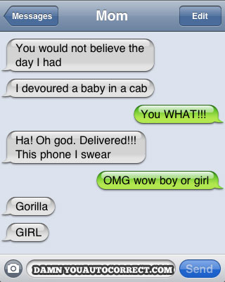 funny auto-correct texts - The 16 Funniest Autocorrects From October, 2011