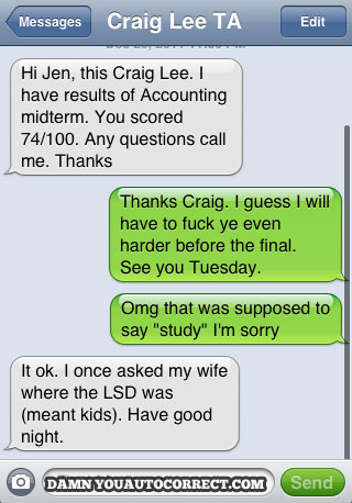 funny auto-correct texts - The 15 Funniest Autocorrects From January 2012