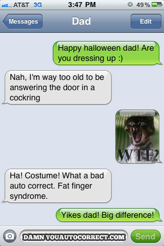 funny auto-correct texts - The 16 Funniest Autocorrects From October, 2011