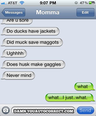 funny auto-correct texts - 10 Most Popular Autocorrects From December, 2010