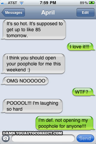 funny auto-correct texts - 15 Most Popular Autocorrects From April 2011