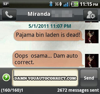 funny auto-correct texts - 15 Most Popular Autocorrects From May 2011