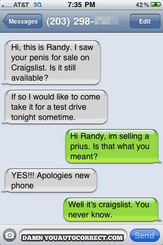 funny auto-correct texts - The 16 Funniest Autocorrects From September, 2011