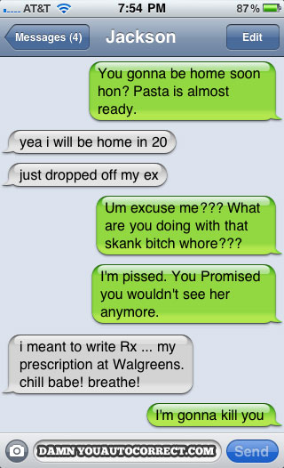 funny auto-correct texts - 15 Most Popular Autocorrects From March 2011