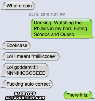 funny auto-correct texts - What R U Doin? Bookcase.