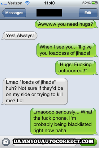 funny auto-correct texts - Homeland Security!