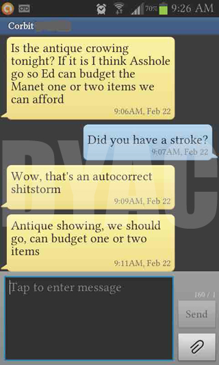 funny auto-correct texts - The 21 Best Autocorrects Of February 2013