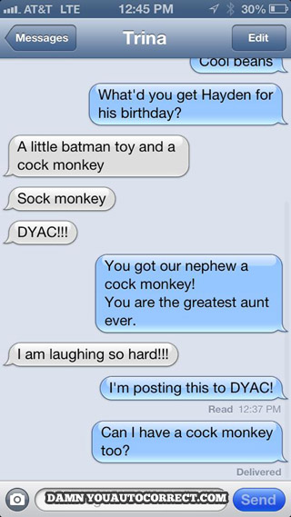 funny auto-correct texts - 8 Times Autocorrect was Monkeying Around