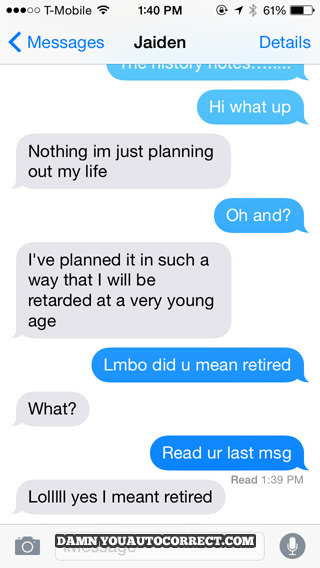 funny auto-correct texts - Early Retirement