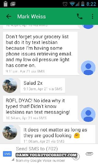 funny auto-correct texts - Grocery List