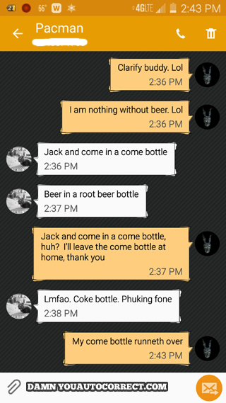 funny auto-correct texts - My Bottle Runneth Over