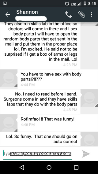 funny auto-correct texts - Over My Dead Body