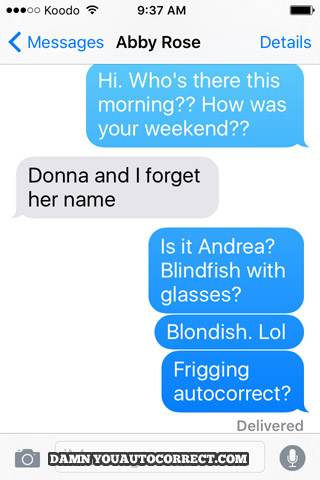 funny auto-correct texts - Blind Fish?