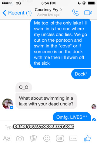 funny auto-correct texts - Going for a Swim