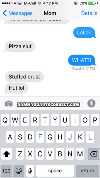 funny auto-correct texts - 12 Times Autocorrect Almost Ruined Pizza Night