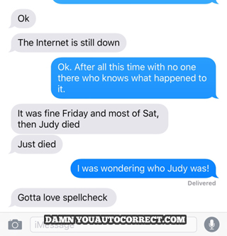 funny auto-correct texts - Poor Judy!