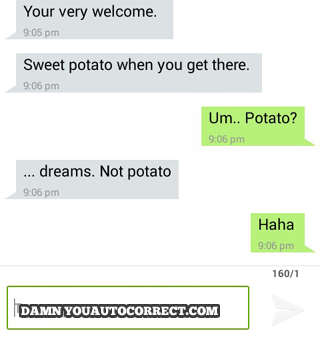 funny auto-correct texts - Sounds Yammy!