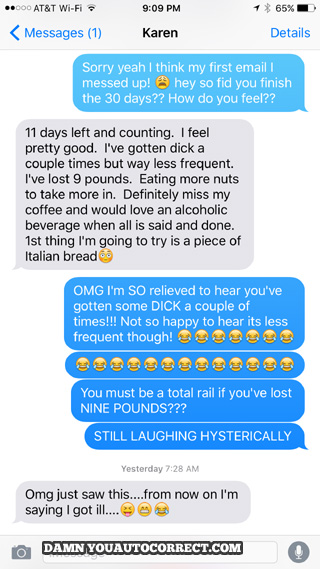 funny auto-correct texts - Whole 30