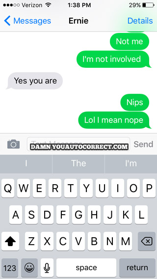 funny auto-correct texts - Not Involved