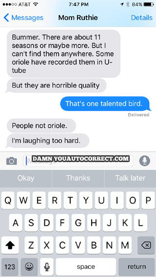 funny auto-correct texts - 12 Wild Autocorrects That Are For The Birds