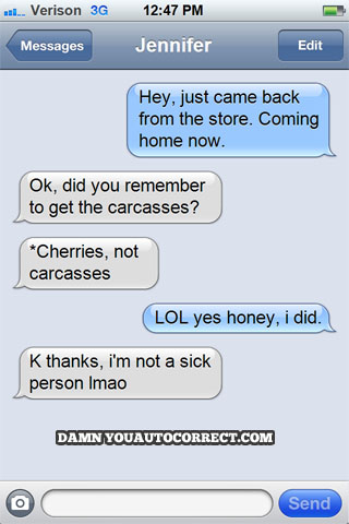 funny auto-correct texts - Sundae Topping