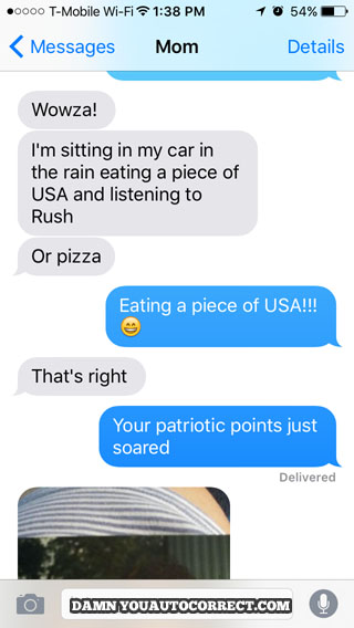 funny auto-correct texts - Mmm…America