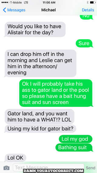 funny auto-correct texts - Gator Bait