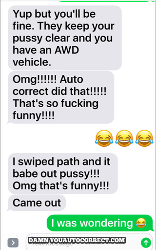 funny auto-correct texts - Snowy Roads