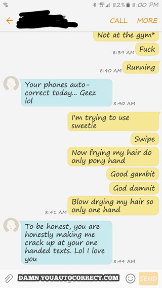 funny auto-correct texts - Hairy Situation