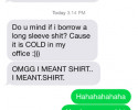 funny auto-correct texts - Borrowing Clothes