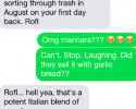 funny auto-correct texts - Pass the Garlic Bread